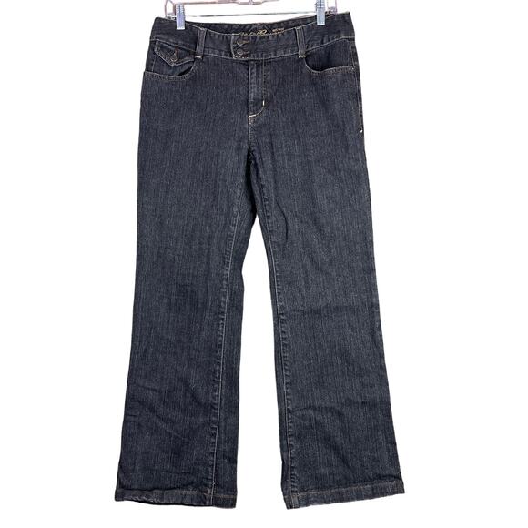 Eddie Bauer Womens Jeans Black Denim Curvy Straight Specially Dyed Stretch 8R - Picture 1 of 10